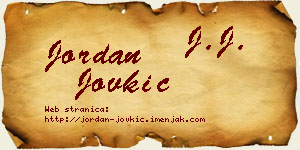 Jordan Jovkić vizit kartica